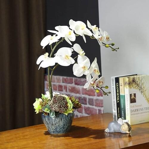 White artificial Orchids latex orchids Real Touch Flowers Artificial Butterfly Orchid latex orchid Wedding home Festival Decor