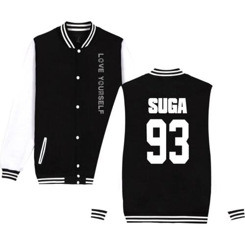 Love Yourself baseball Jacket bomber hip hop hot sale streetwear Clothes jacket K-pop Clothes bangtan boys Sweatshirt plus size