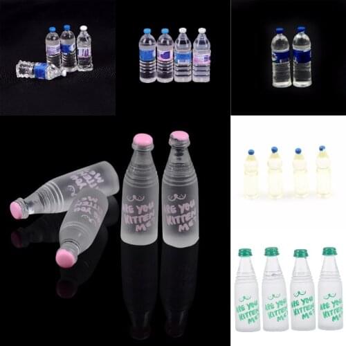 2/4PCS Dollhouse Mineral Water bottle Miniature Toy Doll Food Kitchen Living Room Accessories Kids Gift Pretend Play Toy