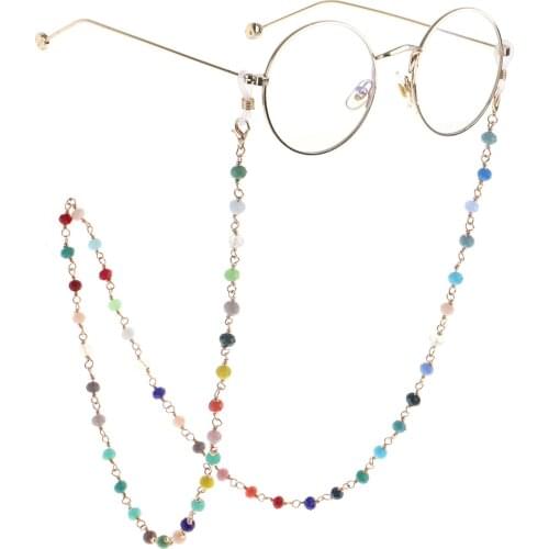High-grade color Crystal non-slip handmade glasses chain personalized fashion glasses rope lanyard glasses accessories
