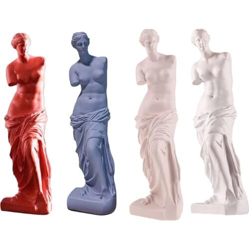 QX2E Venus De Milo Statue Abstract Resin Desktop Ornaments Sculpture Goddess Figurine