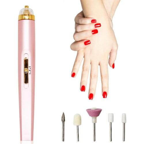 Electric Nail Set Manicure Set USB 5 In 1 Manicure Machine Nail Drill File Grinder Grooming Kit Nail Buffer Polisher Remover