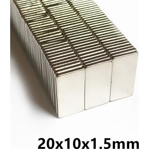 Hot Sale 50PCS Magnets 20mmx10mmx1.5mm Block Super Strong Cuboid Rare Earth NdFeB Neodymium Magnet 20x10x1.5mm 20*10*1.5mm
