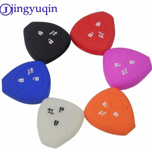 Jingyuqin Remote 3 Buttons Silicone Car Key Cover Case For Toyota Camry Corolla Vios Reiz Crown Rav4 2015