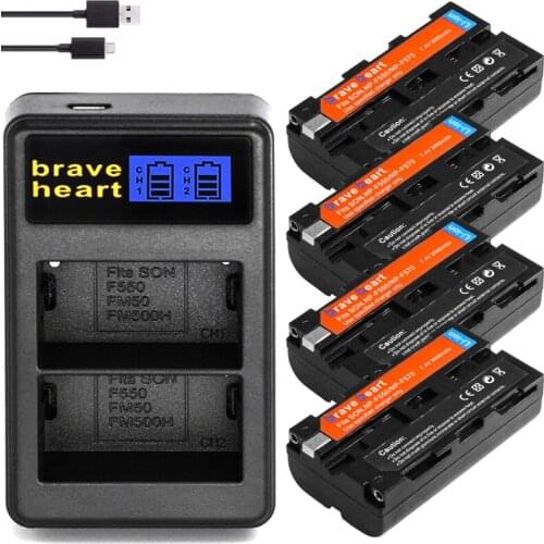 2PC 3000mAH NP-F550 NP-F570 NP F550 Camera Battery + LCD USB Charger for Sony NP-F330 NP-F530 NP-F570 NP-F730 NP-F750 CCD-RV100