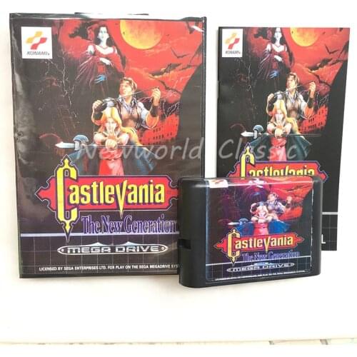 Castlevania the New Generation US EU Shell for 16 bit With Boxed and Manual For Mega Drive Genesis MD Game Card