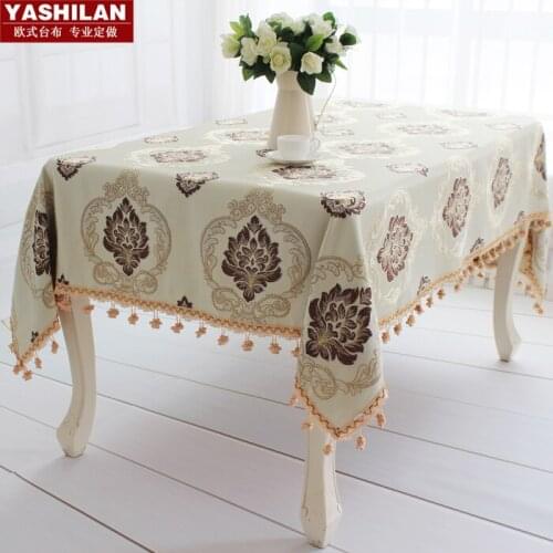Coffee color square tablecloth Continental Luxury upscale rustic western coffee table cloth tablecloths tablecloth Roundtable
