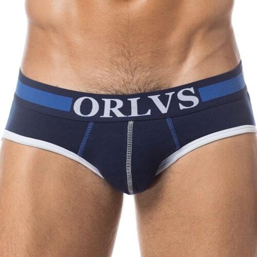 ORLVS Brand Super Underwear Men Male Sexy Briefs Cotton Fabric Hollow Design Men Underwear Briefs Men Underpants