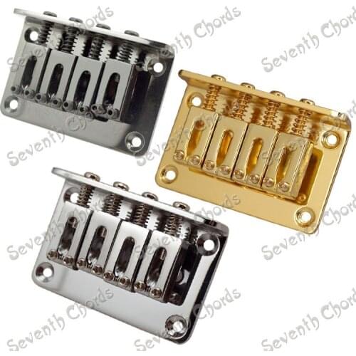A Set 4-String Hard-tail Bridge for Cigar Box Guitars Electric Ukulele & More - Chrome - Black - Gold for choose