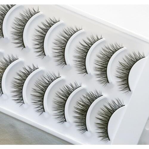 Wholesale Items 10 Pairs Full Strip Lashes 3D Faux Mink Comfortable Female Natural Makeup Kim Kardashian False Eyelashes