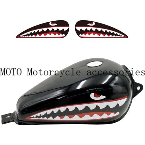 Motorcycle Shark Stickers Fuel Tank Decals Sticker For Earth King Eagle DD350E-6C Tank cover Decals Stickers