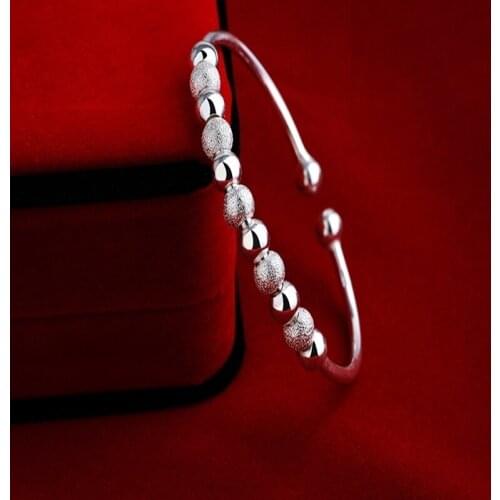 Lucky Beads Bangles Pulseira Open Cuff Bracelets Bangles For Women Jewelry pulceras y brazaletes mujer