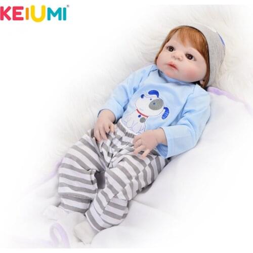 Lifelike 23 inch Reborn Baby Full Silicone Vinyl Baby Toys For Boy Newborn Dolls Cloth Body Vivid Kids Birthday Gifts Playmate