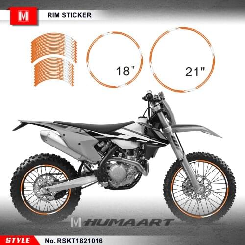 HUMAART Wheel Rim Stickers 21'' x 18'' Self-Adhesive Vinyl Decals for Off-Road Motorcycle, Style No. RSKT1821016