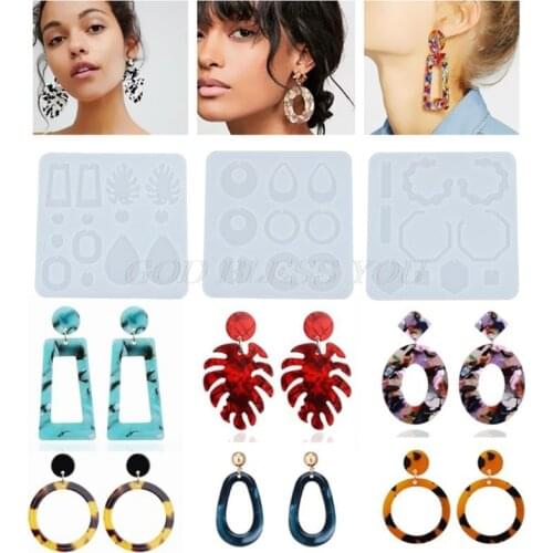 Crystal Epoxy Resin Mold Earring Pendant Casting Silicone Mould DIY Crafts Jewelry Making Tools Drop Shipping