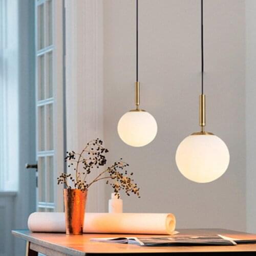 Modern Copper Sliver Shade Mirror Chandelier Light E27 LED Pendant Lamp Modern Christmas Glass Ball Lighting