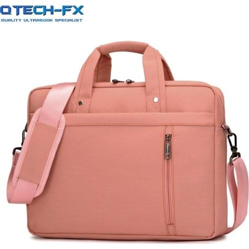 Handbag 15.6" 17" Laptop Bag Men Women Business Notebook Bags College Portable for Dell Apple QTECH-FX Xiaomi Lenovo Acer Pink