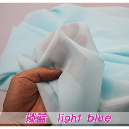 Light Blue Chiffon Fabric Sheer Bridal Wedding Dress Lining Fabric Skirt 60" Wide 5 Yards Per Lot Free Shipping