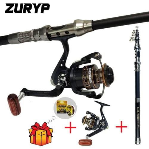 ZURYP 2.1m-3.0m Fishing Rod Combo Telescopic Fishing Rod and Spinning Fishing Reel Fishing Set Carp Fishing Rod Reel Kit