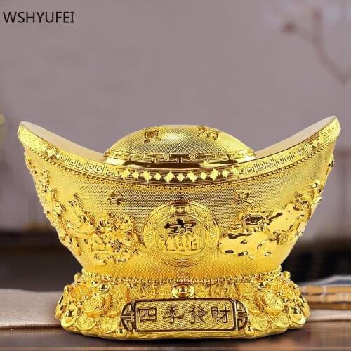 Creativity Golden Lucky Fortune Resin Sculpture Ornaments Home TV Cabinet Decoration Crafts Shop Opening Auspicious Gifts