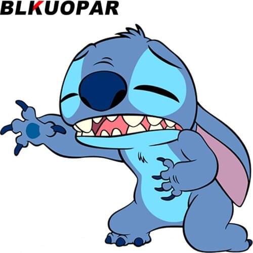 BLKUOPAR 13cm x 12.5cm for Stitch Car Stickers Fashionable Decals Windshield Vinyl Car Wrap Campervan Snowboard Scratch-Proof