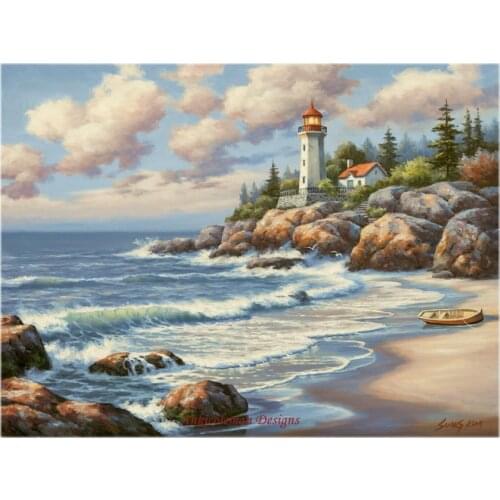 Embroidery Counted Cross Stitch Kits Needlework - Crafts 14 ct DMC DIY Arts Handmade Decor - Lighthouse