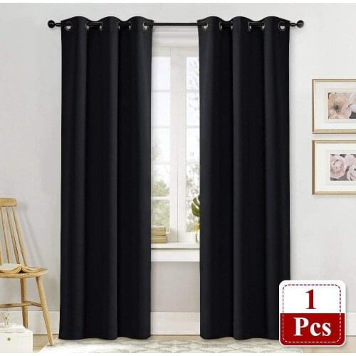 High quality Curtain for Living Room Bedroom Modern Solid Window Treatment Curtains - Black Curtain Ready Made Finished Drapes