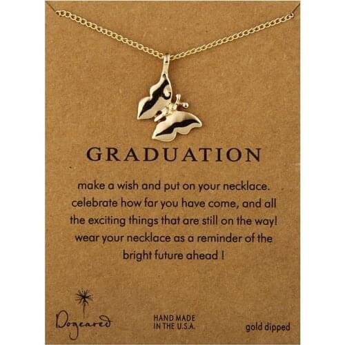 Fashion Jewelry Graduation Graceful Animal Insect Butterfly Chain Necklace Pendant For Women