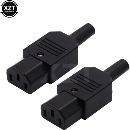 1PCS IEC 320 C13 Female Plug Rewirable Power Connector 3pin AC Socket 10A 250V plug Black universal newest hot sale