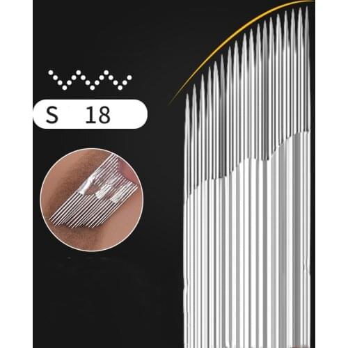 18 Pin Permanent Makeup Eyebrow Tatoo Blade Microblading Needles For 3D Embroidery Manual Tattoo Pen Ma