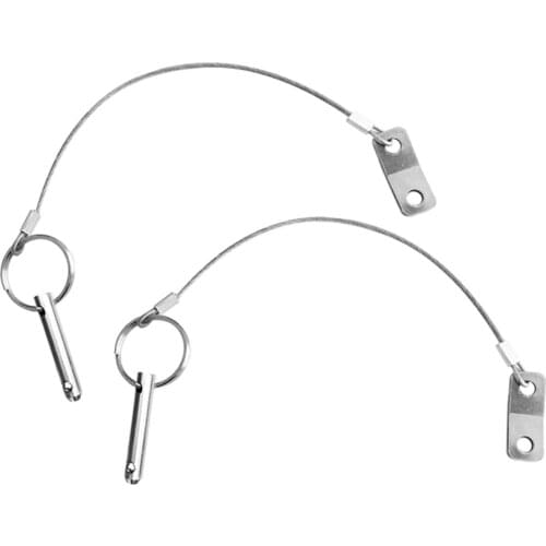 2pcs Boat Top Pin Quick Release Pin Stainless Steel & Lanyard Bimini