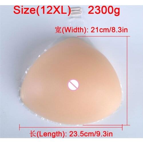 2300g/pcs Triangle Super Big Fake Boobs Silicone Breast Form Portable Hook Type Crossdresser Transvestite Boobs Enhancer