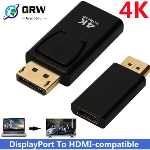 4K DisplayPort to HDMI-compatible Adapter Converter Display Port Male DP to Female HD TV Cable Adapter Video Audio For PC TV