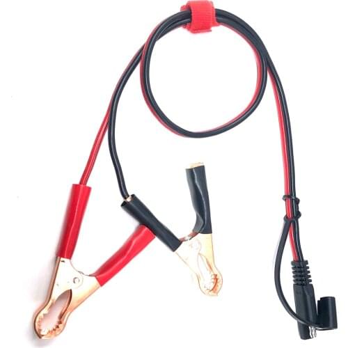 Battery Alligator Clips to 2-Pin SAE Quick Disconnect Plug 60cm 16AWG SAE Cable