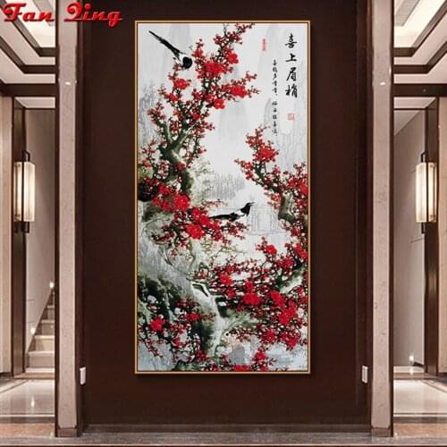 DIY 5D Full Diamond Embroidery Plum blossom, flowers square Diamond Painting Cross Stitch Kits Diamond Mosaic,home decoration