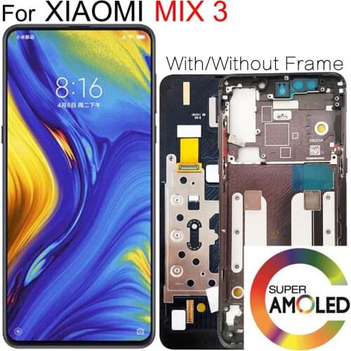 New AMOLED 6.39'' For XIAOMI Mi Mix 3 LCD Matrix Touch Digitizer Assembly Frame For Display Mi Mix 3 Screen For MI MIX3 Display