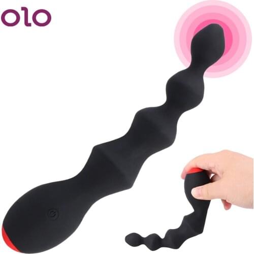 OLO Clitoris Stimulator 10 Speeds Prostate Massager Vibrating Butt Plug Anal Beads Vibrator Sex Toy for Women Men Erotic Toy