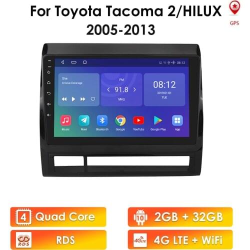9 Inch 2 Din Android Car Radio for Toyota Tacoma 2 HILUX 2005 - 2013 Stereo Autoradio Video Auto Multimedia Audio Carplay GPS