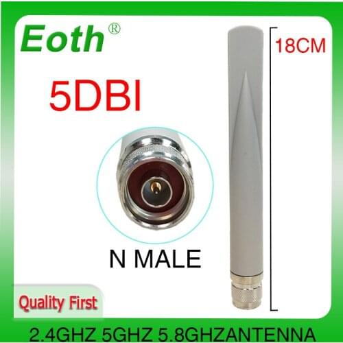 2.4GHz 5GHz 5.8Ghz Dual Band wifi Antenna 5dBi N Male Connector 2.4Ghz 5G 5.8G wi fi Antena aerial wireless router antenne