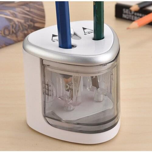 Electric Pencil Sharpener Pencil Automatic Use Battery With Two Holes Safety Pen Knife Office School Supplies