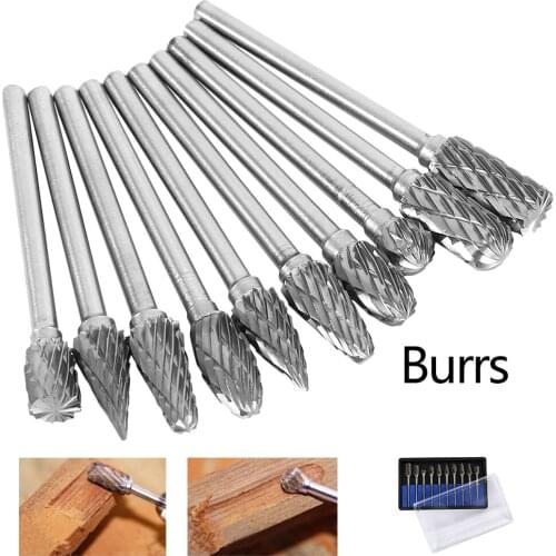 Shank Drawing Tungsten Carbide Milling Cutter Rotary Tool Burr Double Diamond Cut Rotary Dremel Metal Wood Electric Grinding