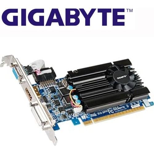 GIGABYTE GT 610 1GB Graphics Cards GV-N610D3-1GI 64Bit GDDR3 Video Card for nVIDIA Geforce GT610 1GB HDMI Dvi VGA Cards Used