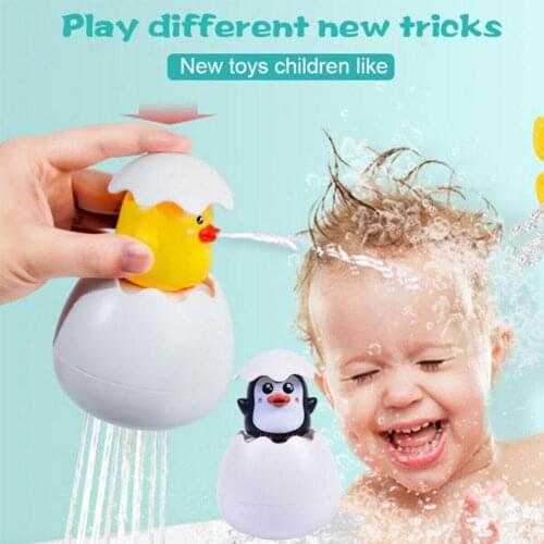 1PC Water Spray Duck Eggs Bath Toy Cute Magic Hatching Growing Duck Eggs Shower Toys For Kids Penguin Egg Dinosaur Bath Toy