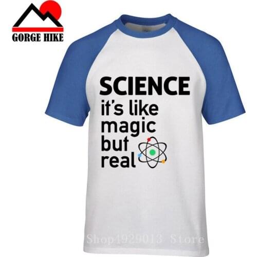Parody Chemistry T Shirt Chemistry It S Like Magic But Real Funny Science T-Shirt Tee Shirt Mens Cotton Graphic Casual Tshirt