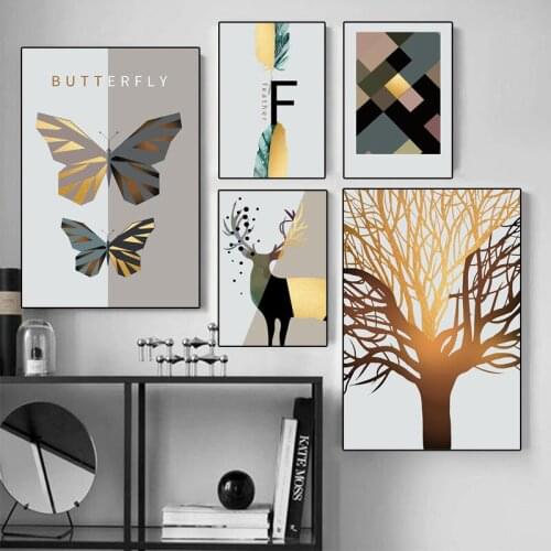 Nordic Abstract Animal Canvas Painting Simple Art Posters and Prints Wall Pictures Modern Aisle Living Room Home Decoration