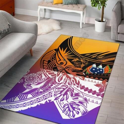 Samoa Area Rug Tribal Jungle Pattern Carpet Mat for Living Room Doormat Flannel Print Bedroom Non-slip Floor Rug