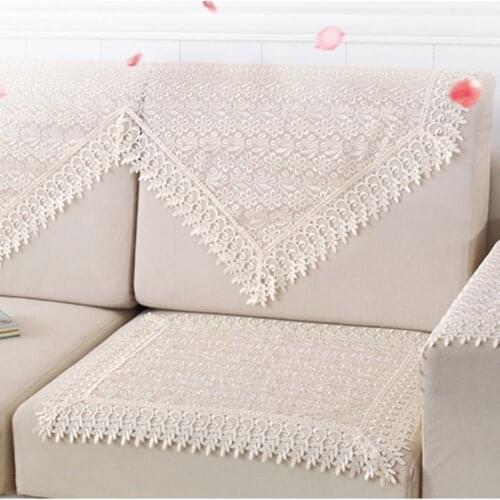 Hot Embroidery lace sofa backrest towel European quality slip cover elegant sectional sofa armrest towel living room decoration