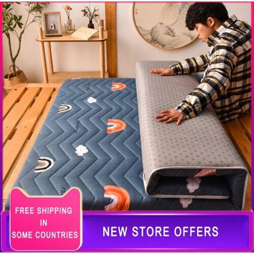2021 Thicken Single Double Foldable Mattress Cute Cartoon Dorm/Home Tatami Mat Floor Pad Student Mattresses King Queen Size