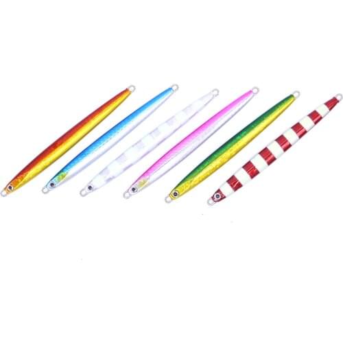 5PCS Metal Jig Fishing Lure Trolling Hard Bait Bass Fishing Tackle Trout fast Jigging Lures Jigs Long jig 20/30/40/60g
