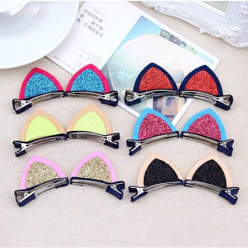 Cute Hair Clips For Girls Hairpins Barrettes Cartoon Hair Ornament Headbands Cat Ear BB Hairgrips Kids Hair Accessories